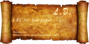 Létz Darinka névjegykártya